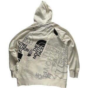 The North Face Hoodie Womens L White Graphic Injection Back Logo